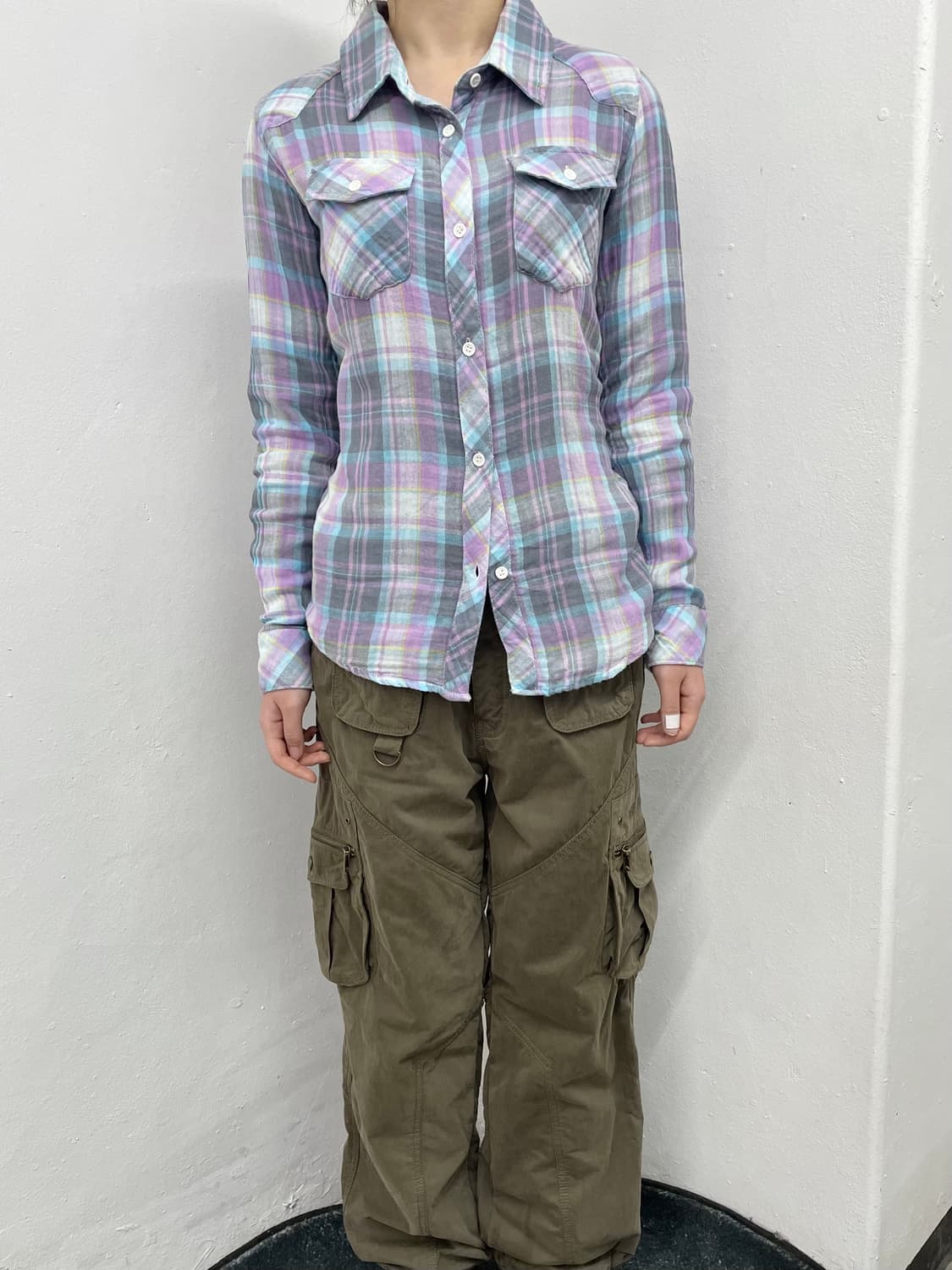 캔디 체크 포켓 셔츠 상품이미지4