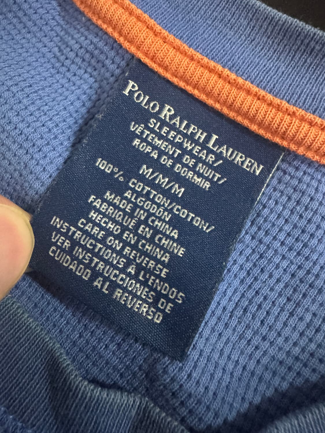 폴로 랄프로엔 와플 롱슬리브 긴팔티 M 상품이미지3