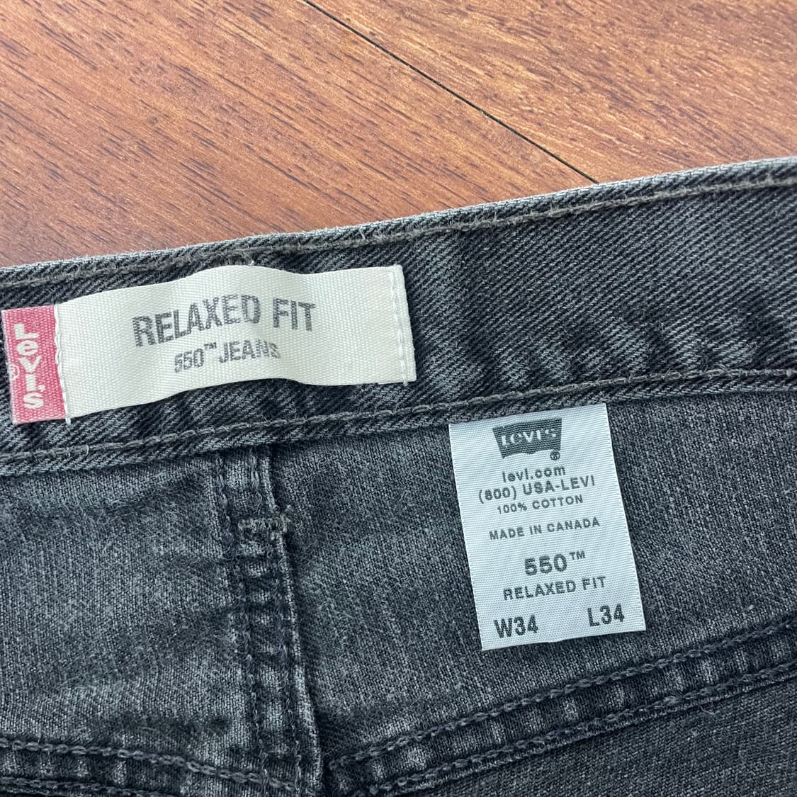 리바이스 550 흑청 데님팬츠  상품이미지5