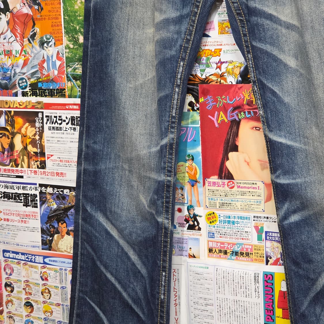 y2k 펑크 크로스 패치 스컬 스터드 데님 팬츠 상품이미지8