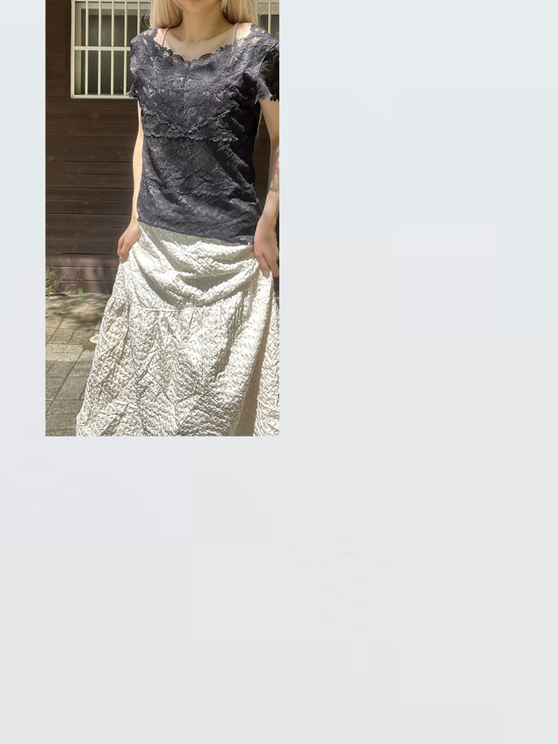 Soft Pleat Skirt 크림 롱스커트 상품이미지4