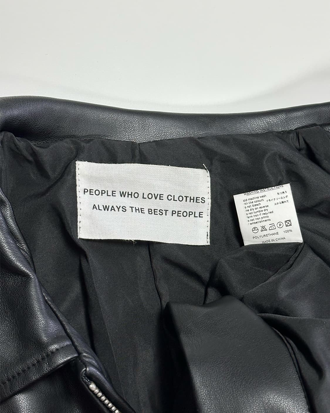 폴리우레탄 미니멀 레더 자켓 상품이미지3