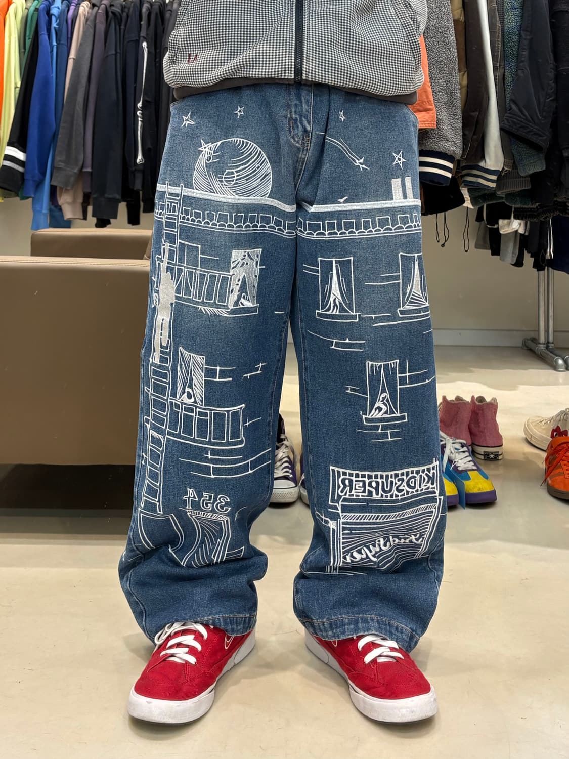 키드슈퍼스튜디오 자수 그래픽 데님팬츠 상품이미지9