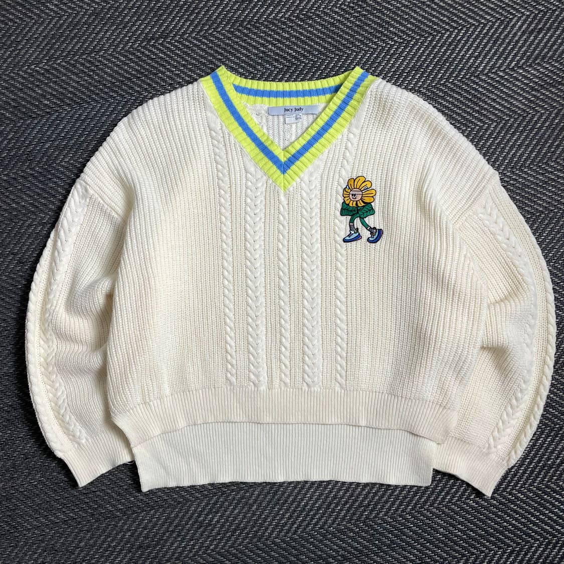 쥬시쥬디 케이블 아이보리 스웨터 니트o 4786 상품이미지1