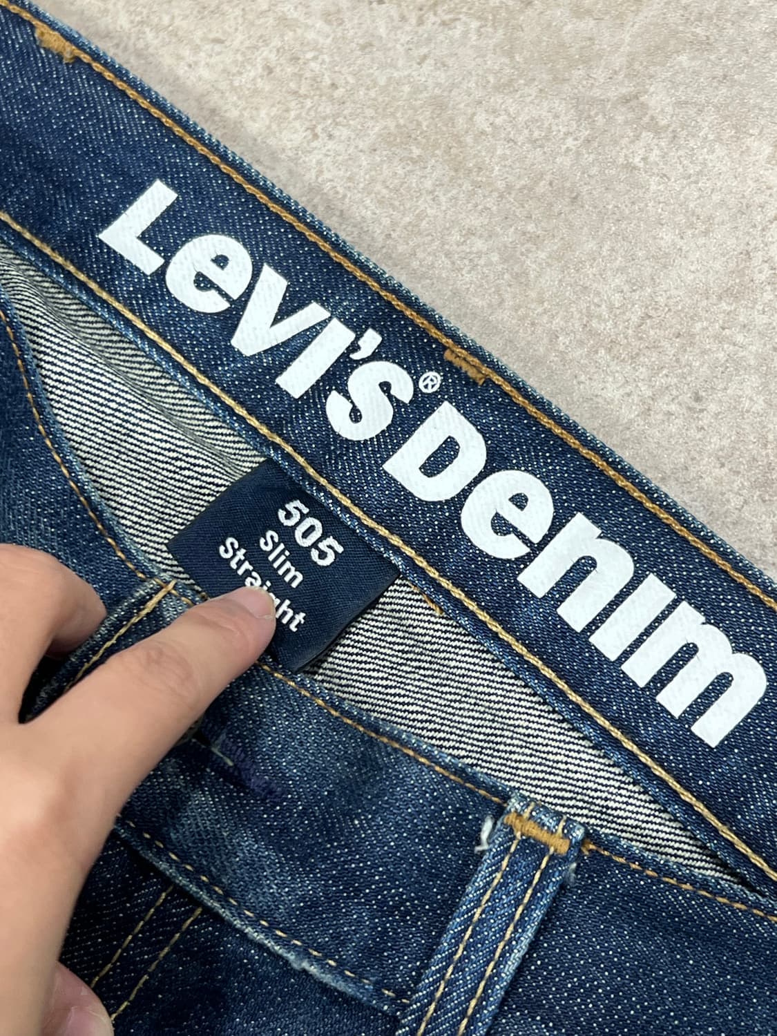 (38/32) 리바이스 505 슬림스트레이트 핏 진청 데님 팬츠 상품이미지4