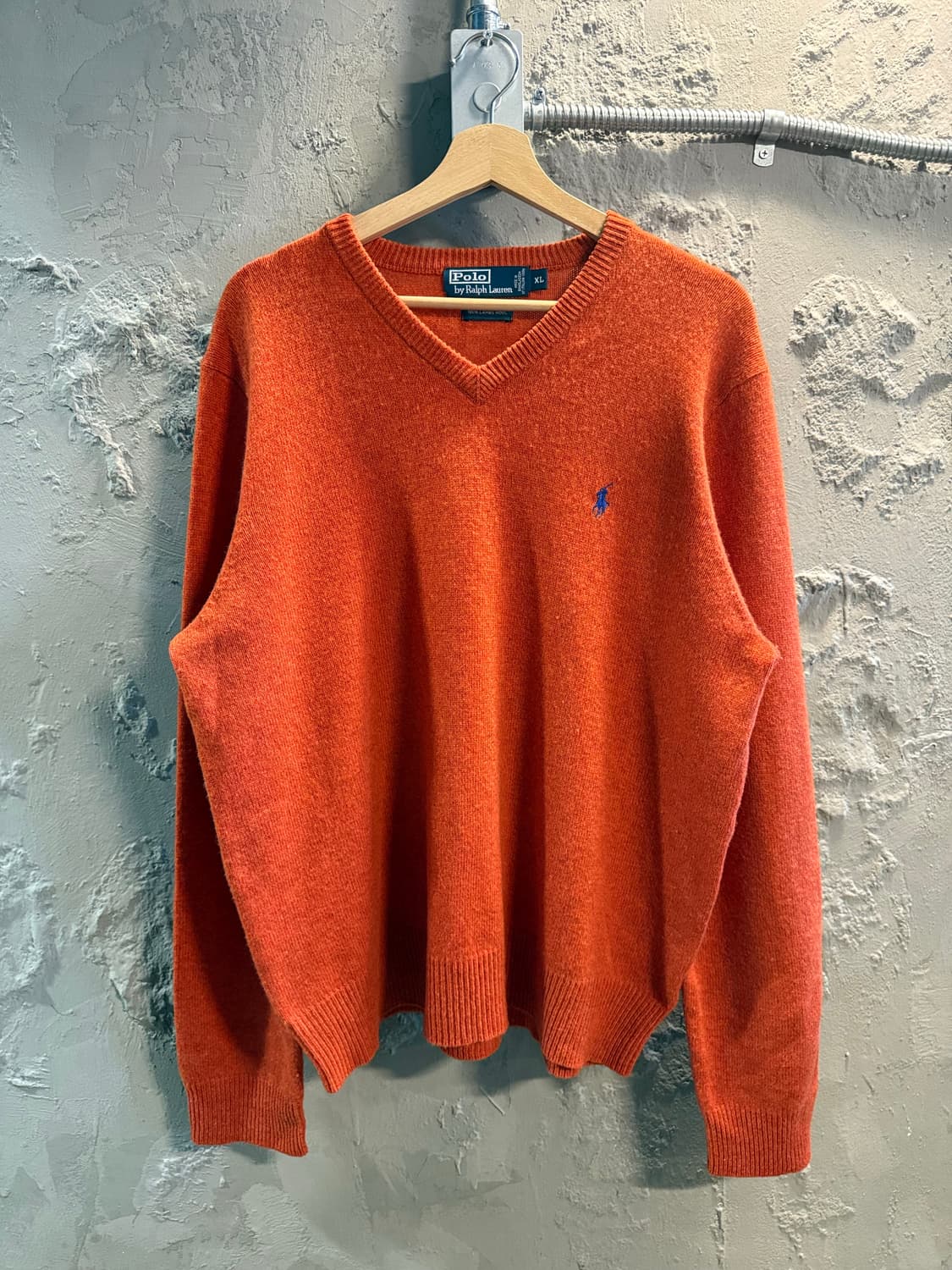 XL 폴로 랄프로렌 POLO 램스울 브이넥 니트 오렌지 상품이미지1
