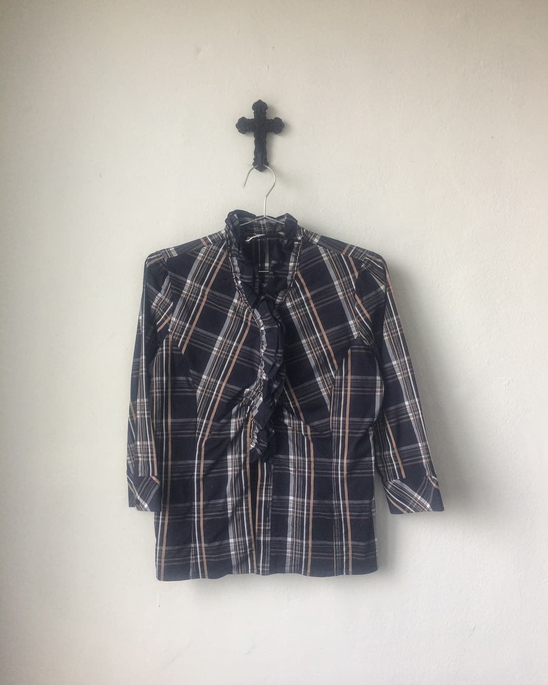Naracamicie frill check pattern shirt 상품이미지2