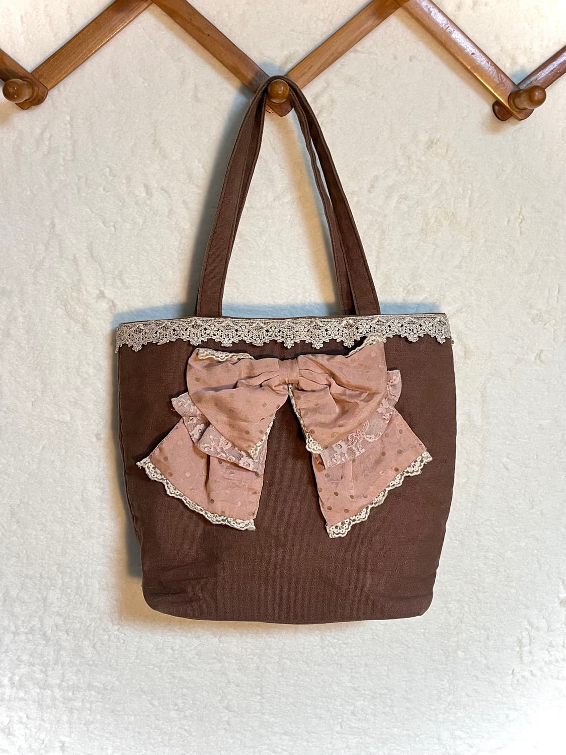 빈티지 엑시즈팜 갸루 리본 도트 가방 숄더백 토트백 상품이미지1