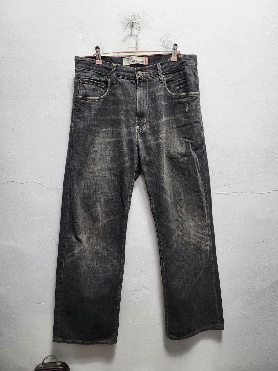 00s 리바이스 루즈 스트레이트 569 흑청 데님 팬츠 상품이미지2