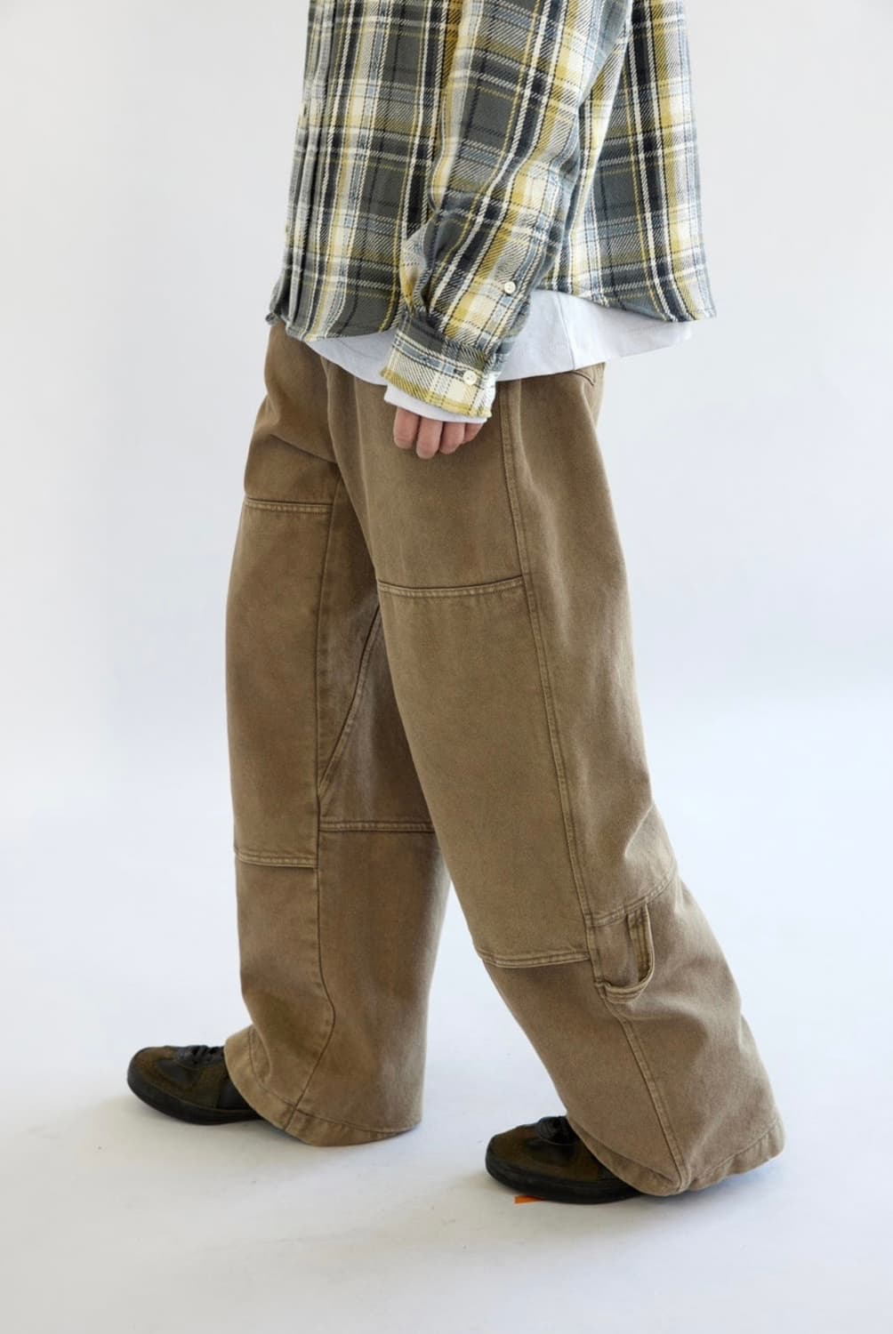 해칭룸 더블니 워크팬츠 워시드 베이지 상품이미지2