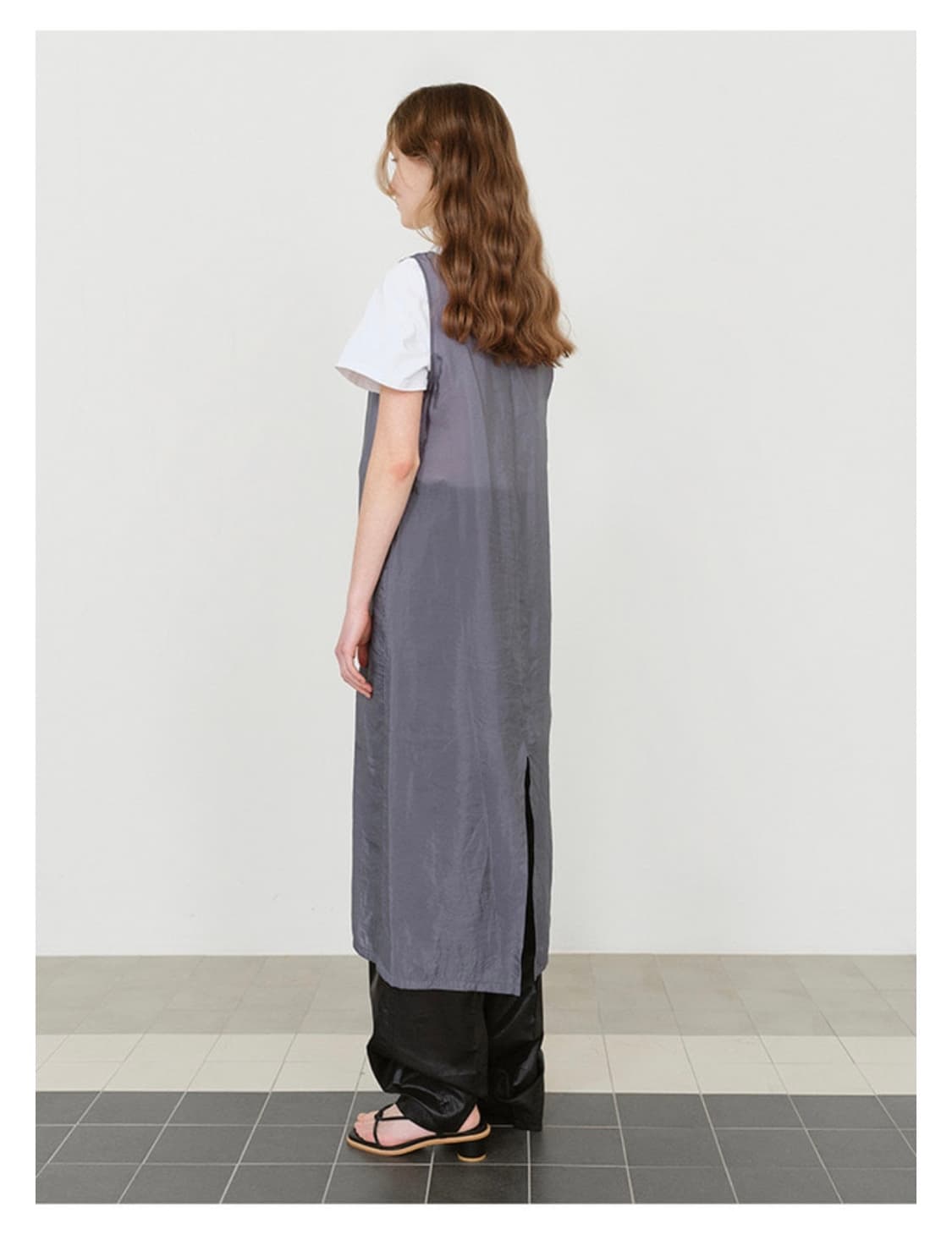 코스모스 실키 슬리브리스 드레스_그레이 상품이미지4