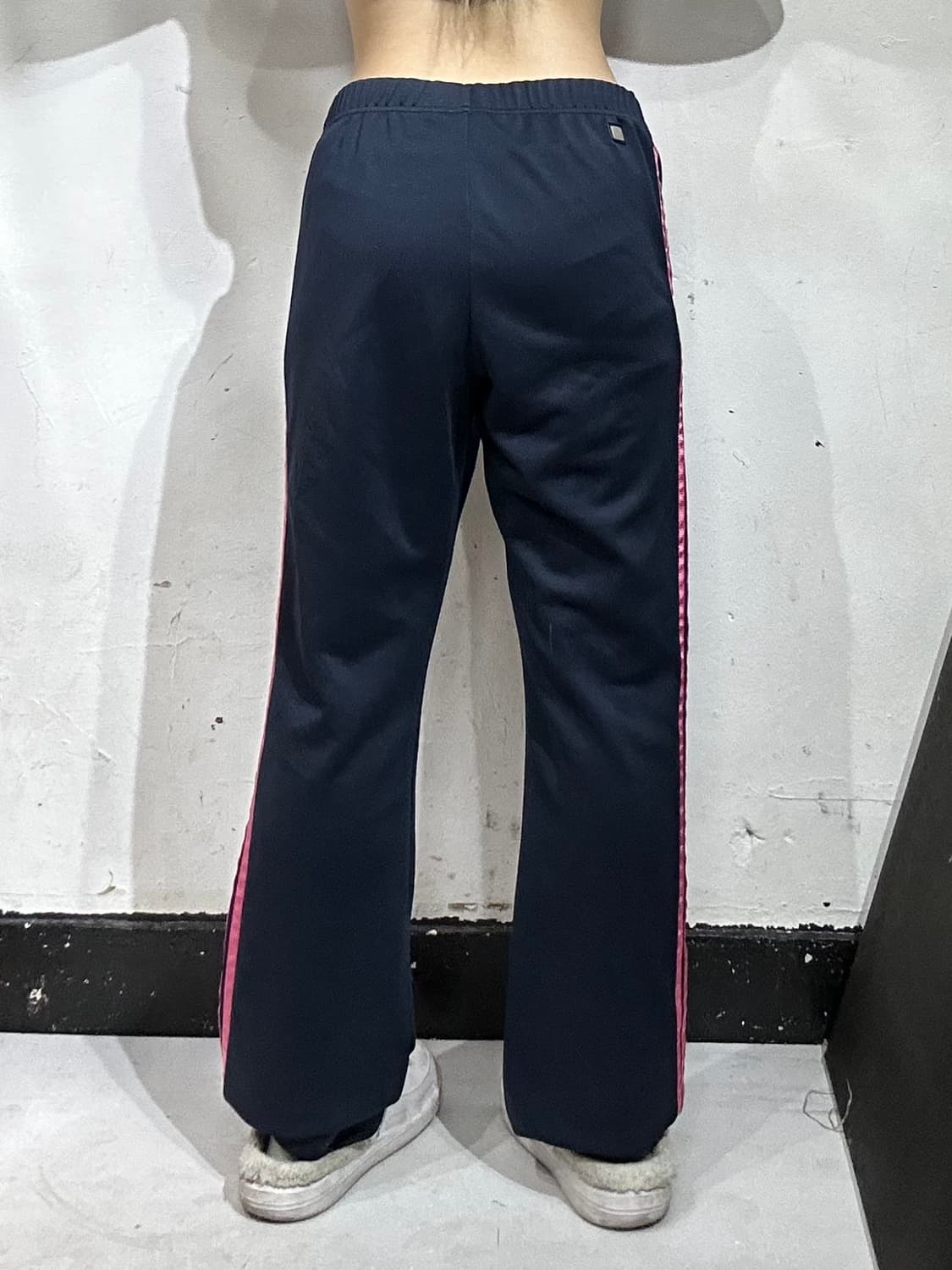 00s 아디다스 와이드 네이비 핑크 삼선 스몰 로고 트레이닝 팬츠 M 상품이미지3