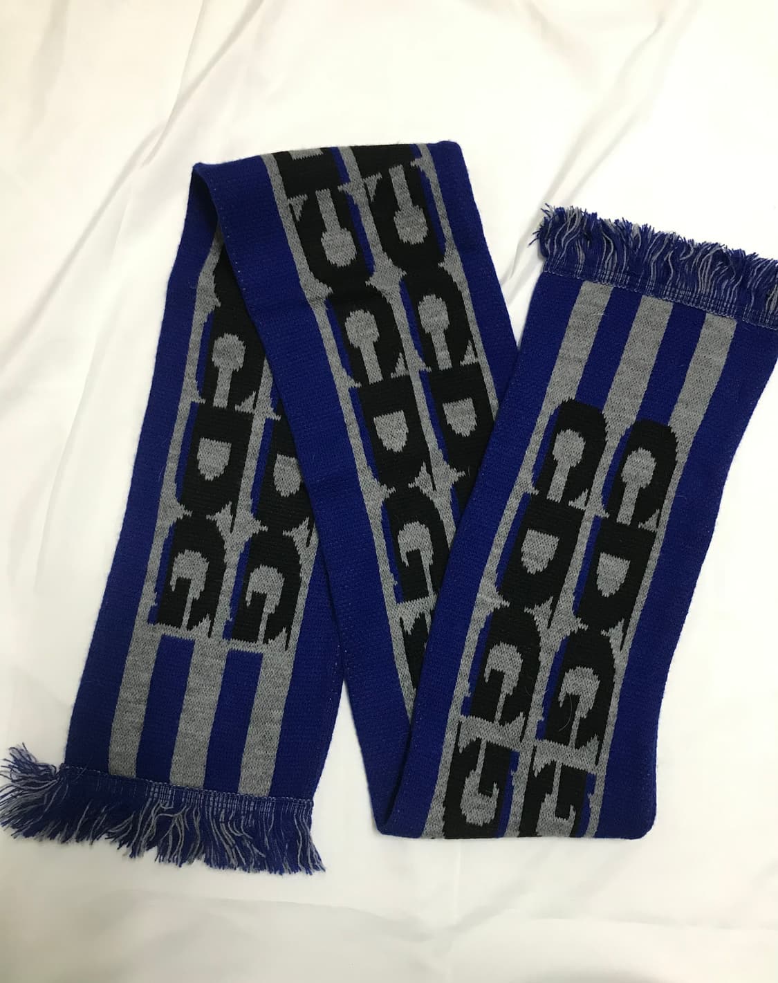 CDG 로고 체크 머플러 블루 상품이미지2