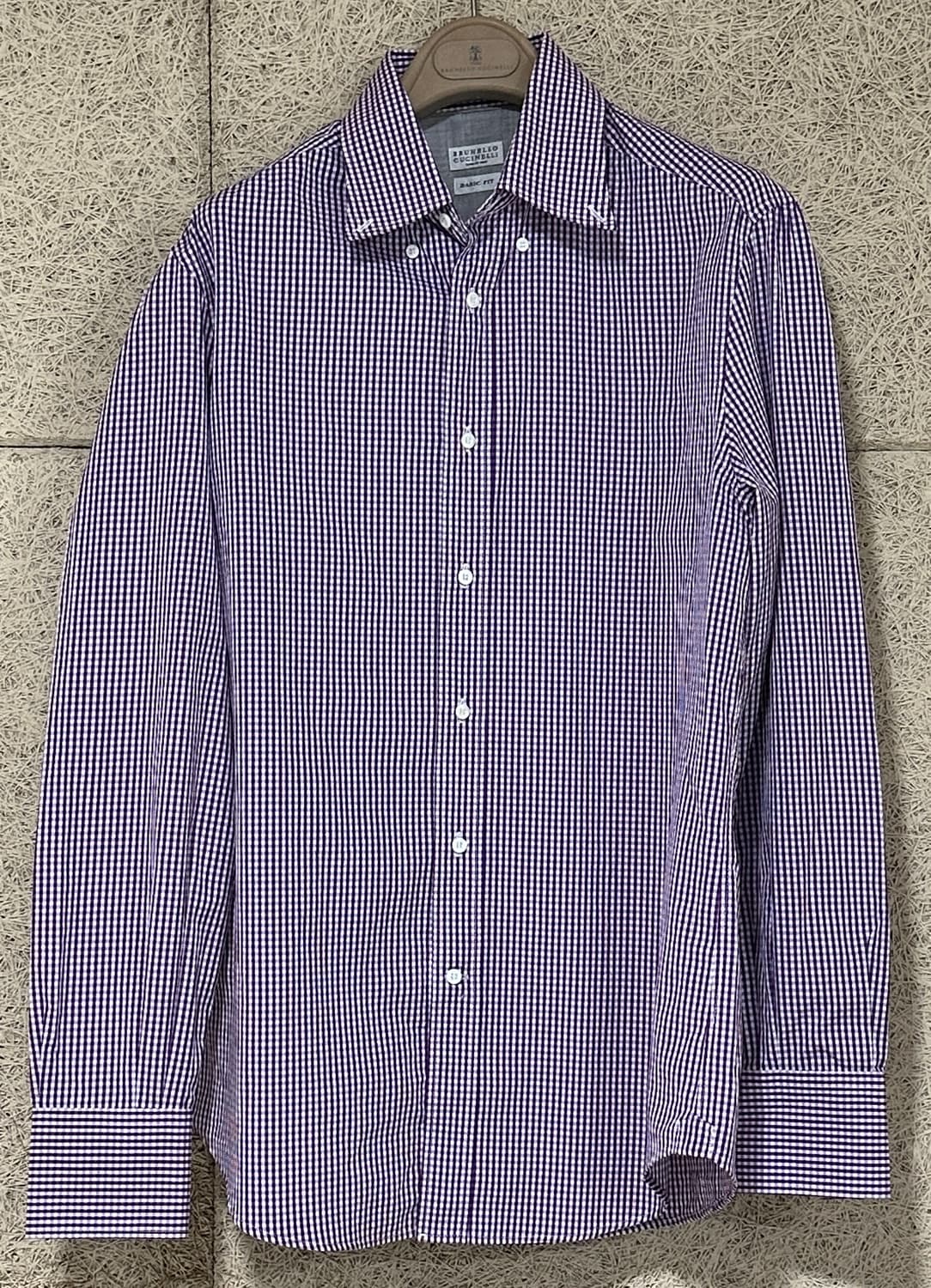 브루넬로 쿠치넬리 퍼플 코튼 셔츠 상품이미지3