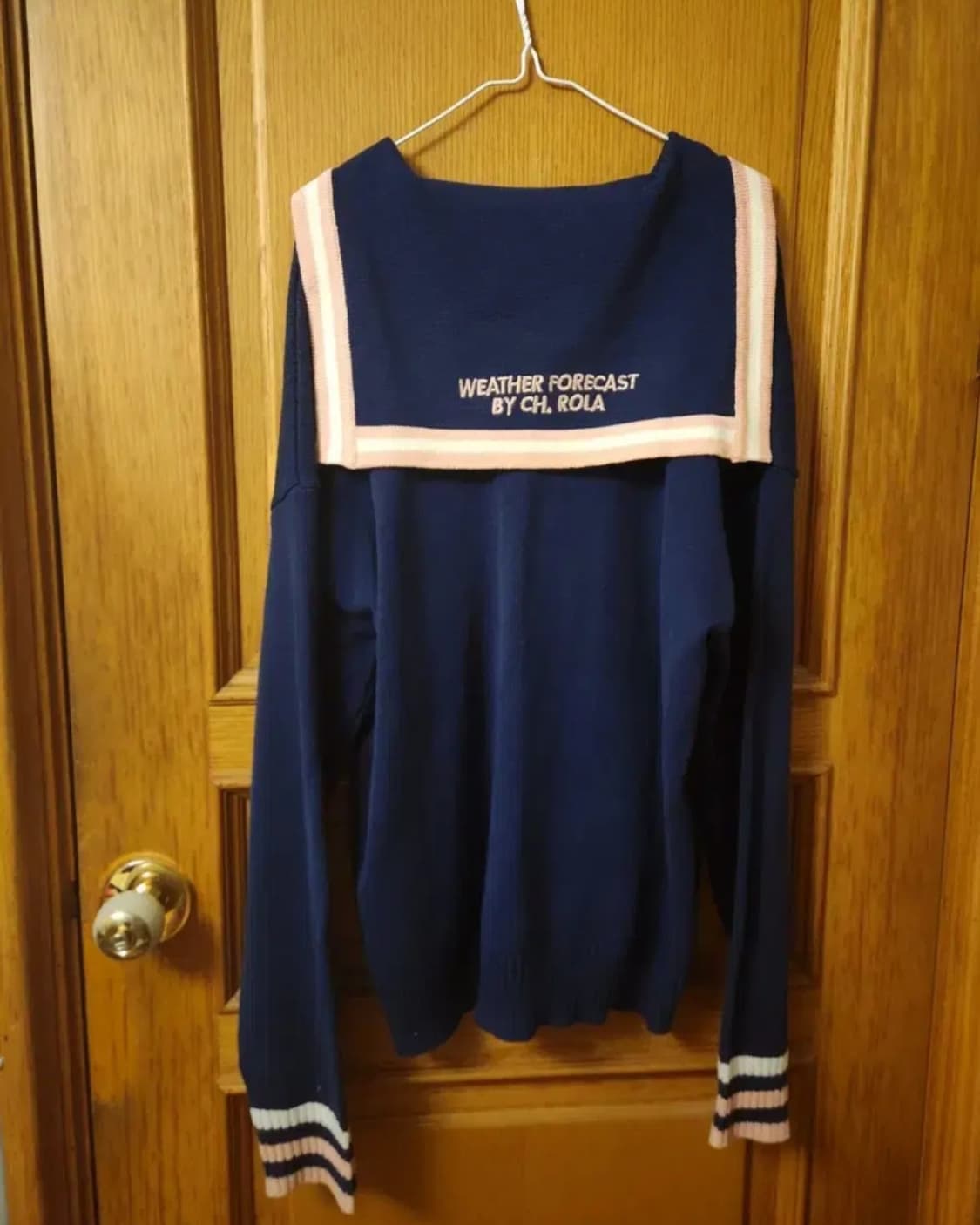 로라로라 루즈핏 오버사이즈 세일러 세라복 가디건 남색 상품이미지4