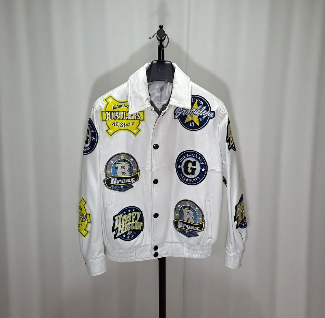 (택포) 양가죽 패치 블루종 범버 S B386 상품이미지1