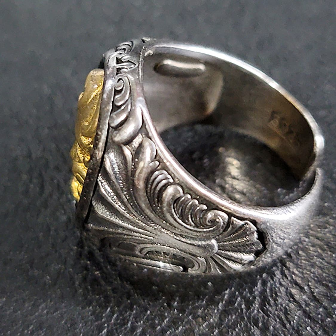 Vael 실버 남자 엔틱 빈티지 명품 가면 조각 얼굴 반지 상품이미지5