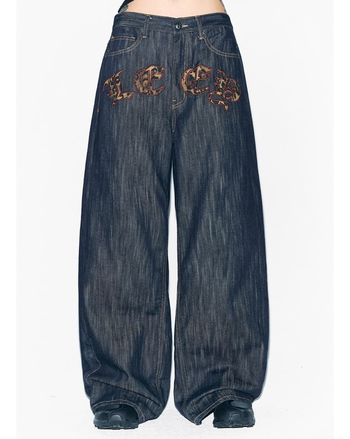 YEEL 레오파드 데님 팬츠 M 상품이미지1