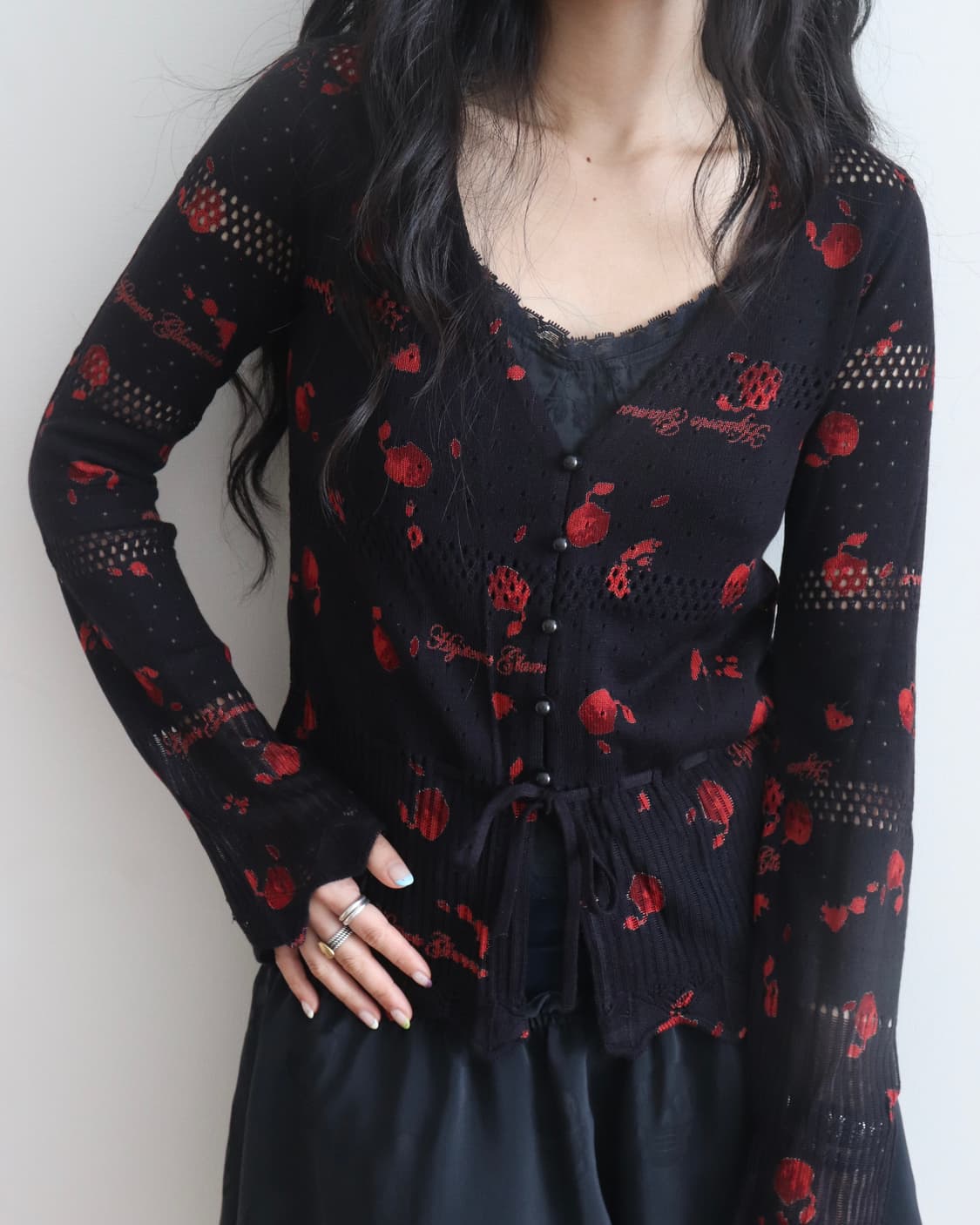 [Hysteric Glamour] Black Apple Cardigan 상품이미지1