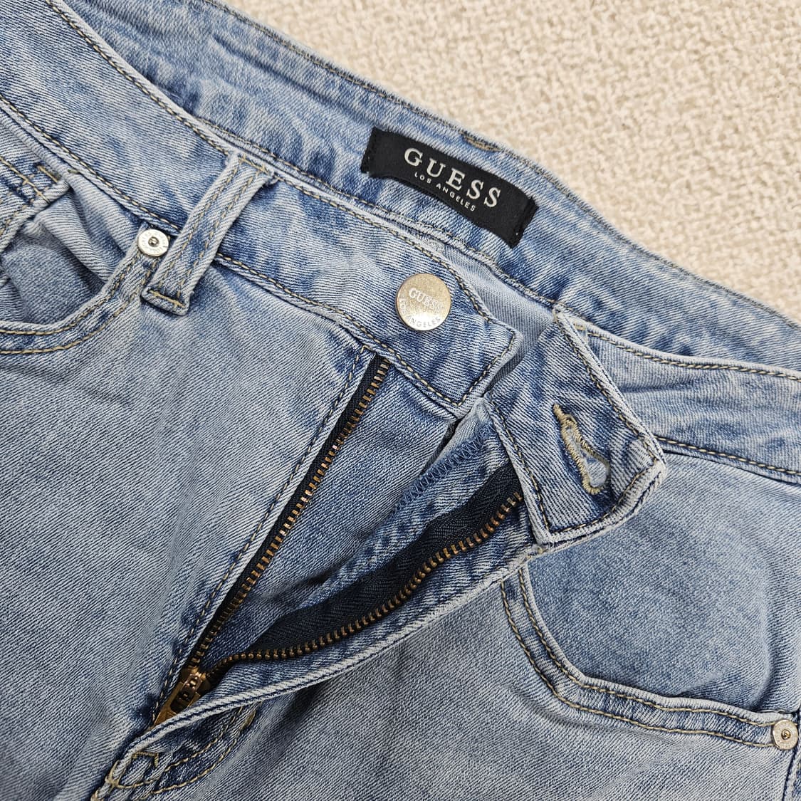 [28] 게스 하이웨스트 청 데님 팬츠 바지 1204JM1 상품이미지3