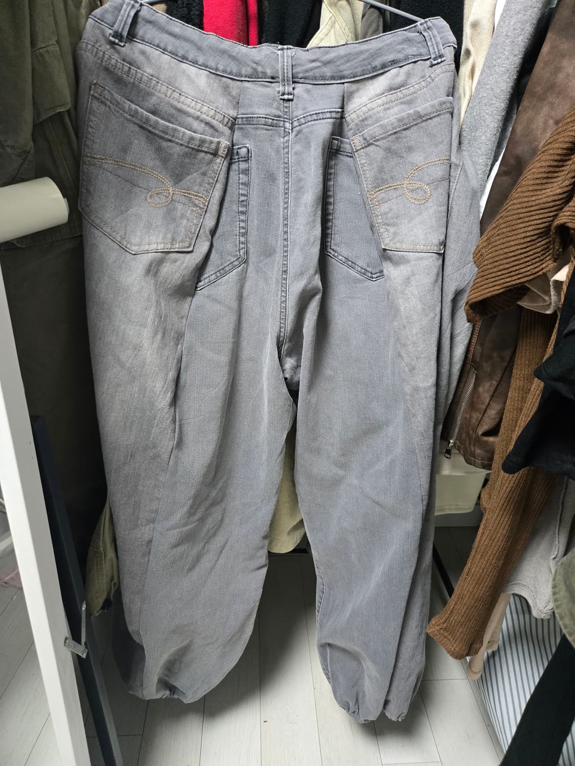 와걸 커팬 두붙바 흑청데님 y2k 상품이미지3