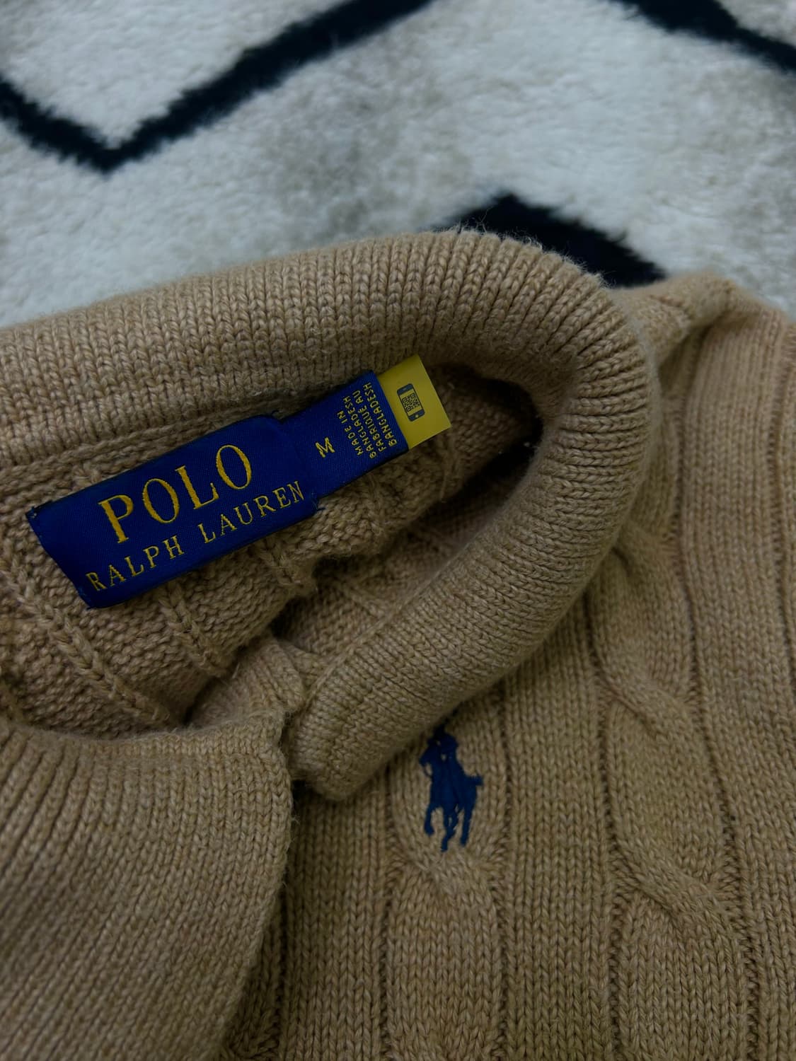 [M]폴로랄프로렌 케이블 니트 반팔/베이지 상품이미지5