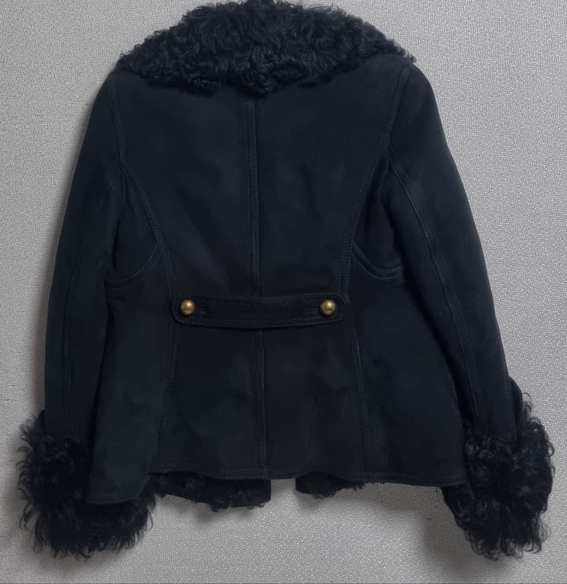 XS (44) 코치 블랙 램 시어링 자켓 (양모,양가죽) 상품이미지2