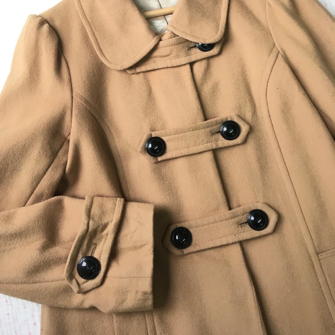 JPN/ 라떼갸루 헤미갸루 핀터깔 더블코트 둥큰카라코트 모리룩코트 상품이미지3