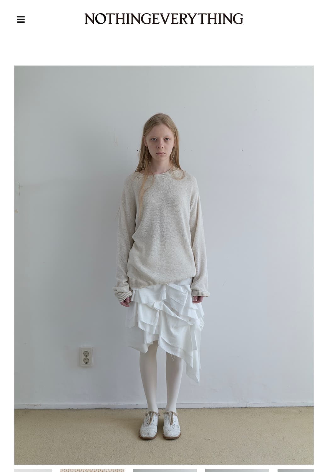 OVERSIZED LINEN SWEATER IN IVORY 상품이미지1