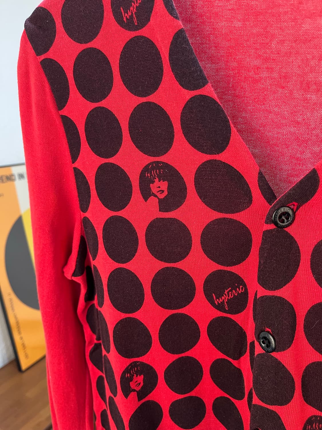 히스테릭 글래머 걸 로고 도트 패턴 가디건 상품이미지6