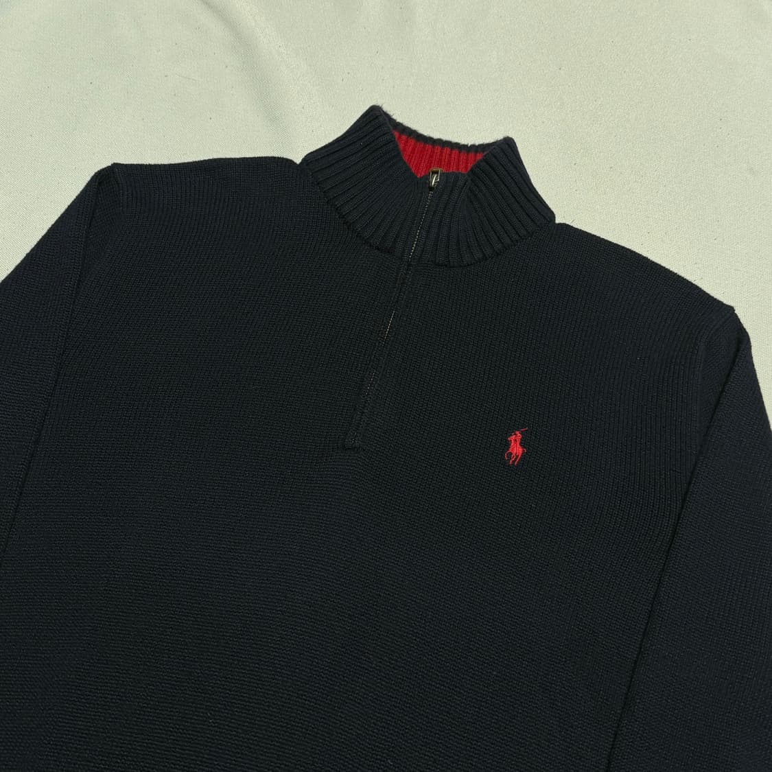 XL 폴로랄프로렌 네이비 반집업 니트  상품이미지1