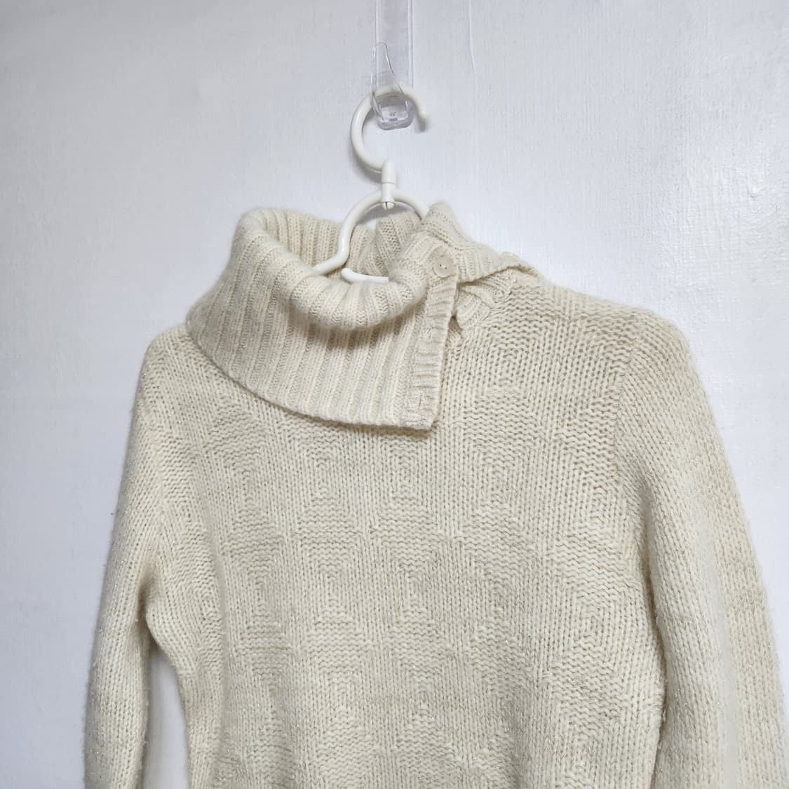 빈티지 청순 아이보리 터틀넥 니트 상품이미지2