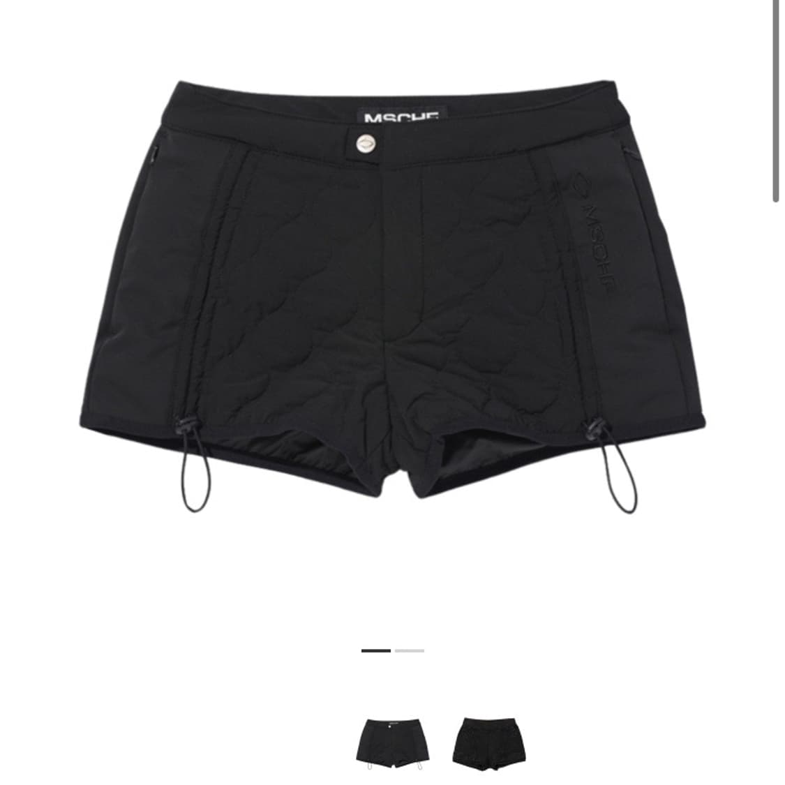 미스치프 퀄티드 쇼츠 블랙 상품이미지1