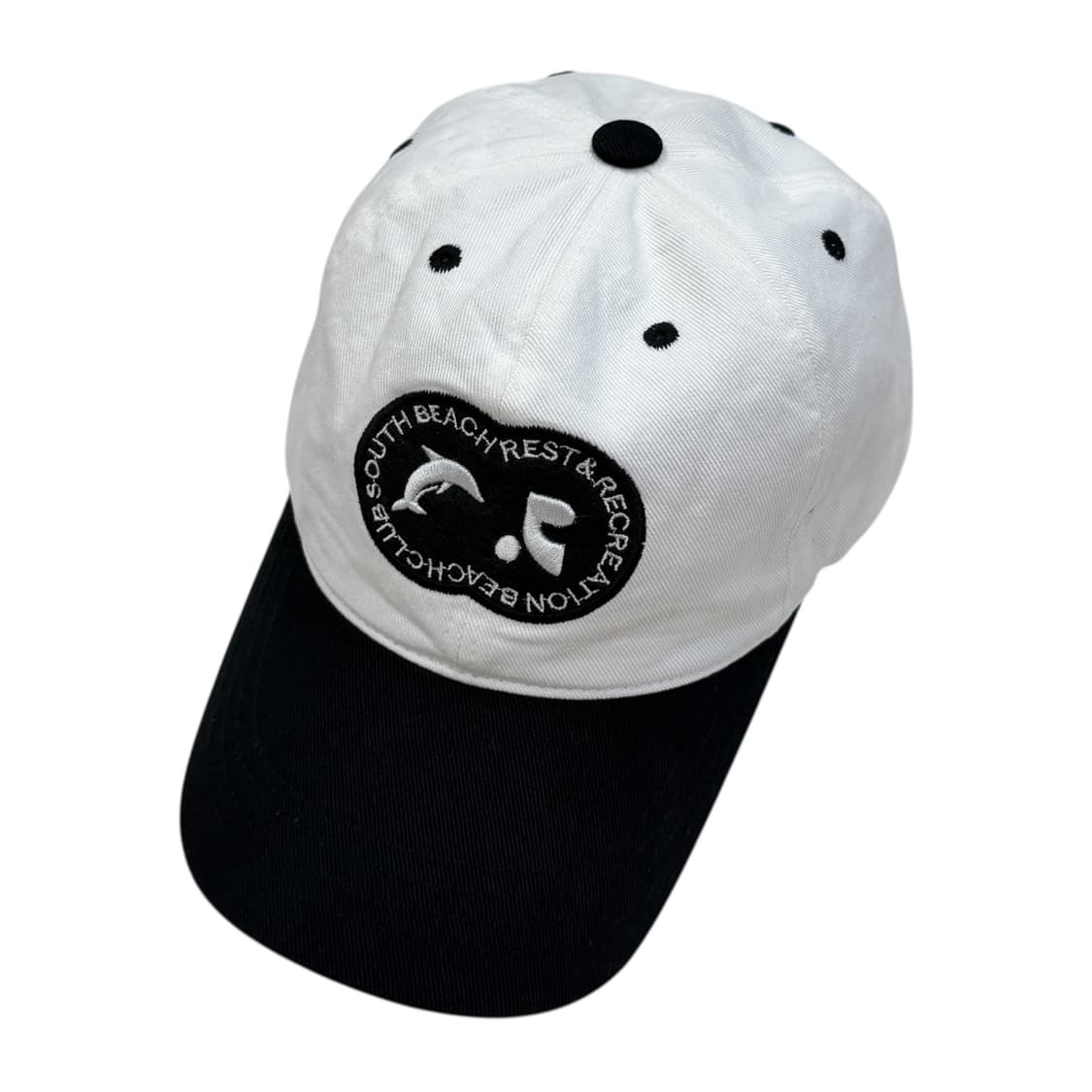 레스트앤레크레이션 패치 로고 볼캡 모자 화이트 블랙 상품이미지2