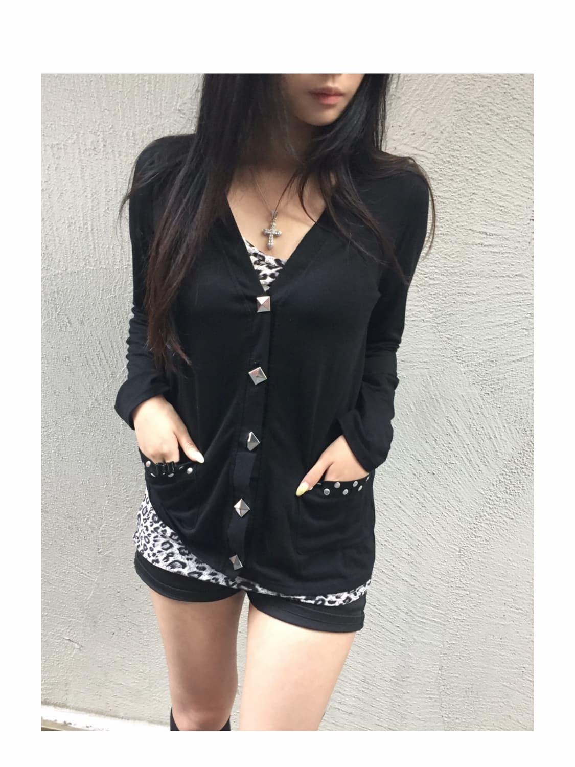 [COLZA] 코디셋 ! 오네갸루 펑크 레오파드 스터드 코디셋 상품이미지1