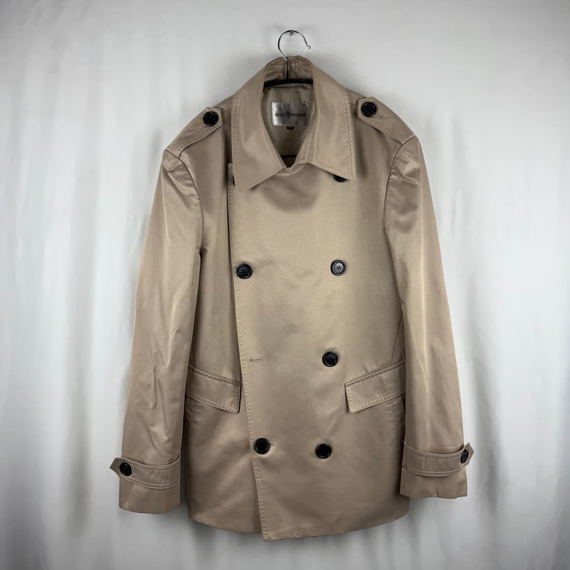 52) 마인옴브 더블버튼 트렌치 숏 코트 베이지 상품이미지2