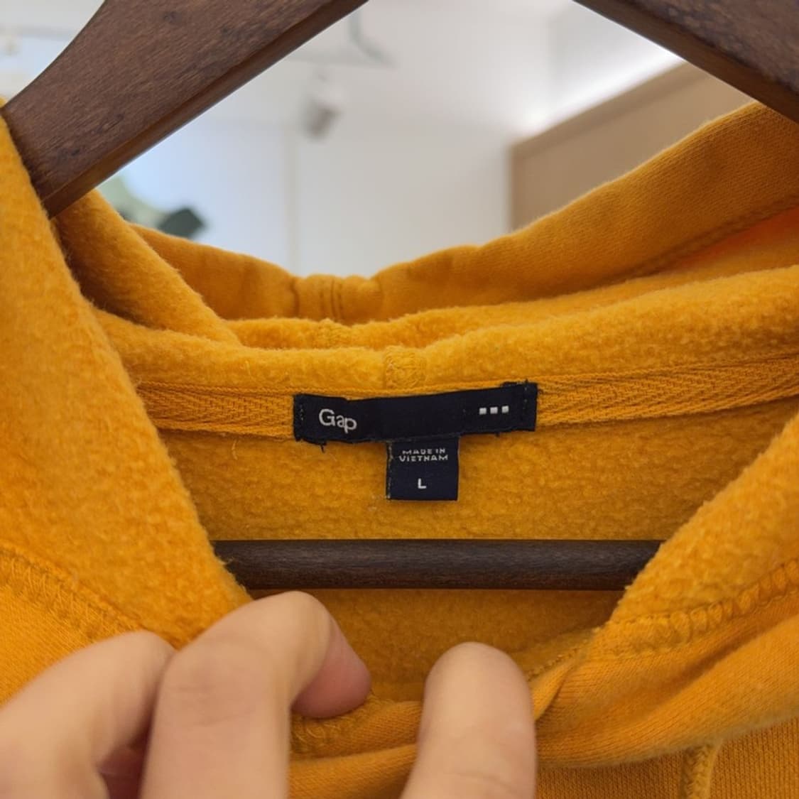 갭 올드스쿨 레트로 머스타드 약기모 후드티 L C09131 상품이미지5