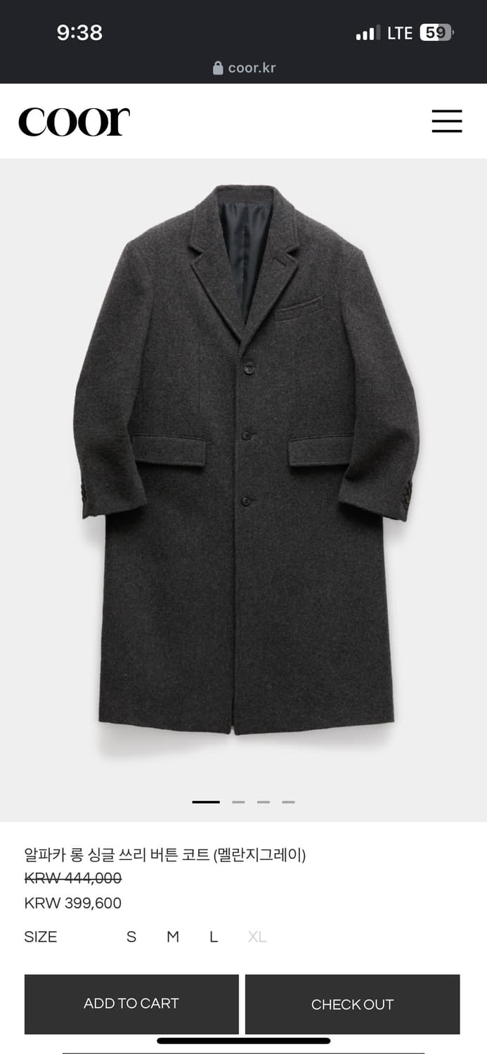 쿠어 알파카 롱 싱글코트 상품이미지4