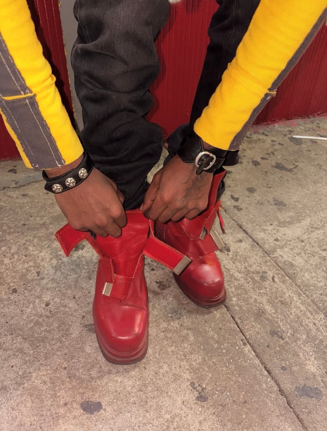 os)크롬하츠 3버튼 레더팔찌 상품이미지3