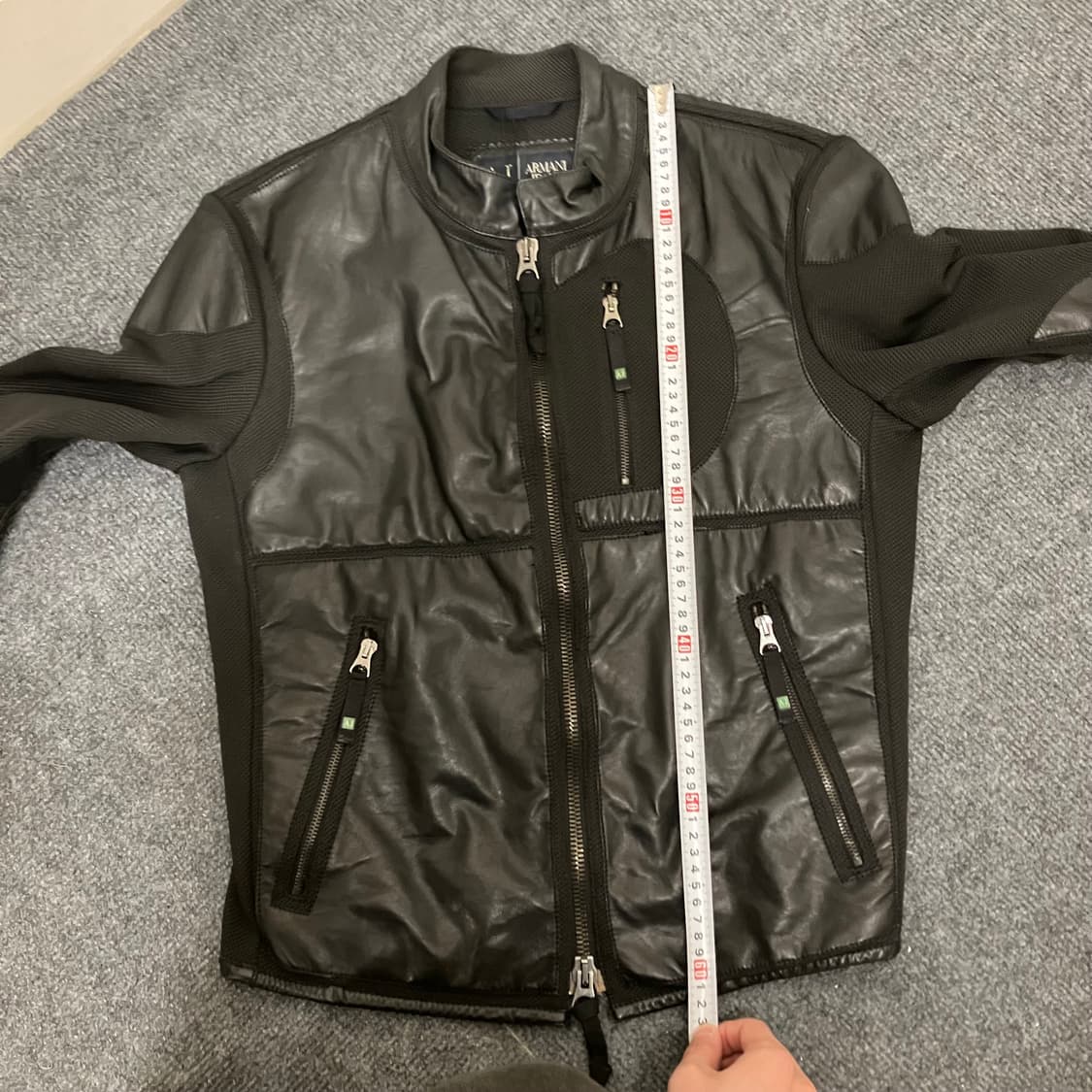 N87 알마니 아르마니 메쉬 가죽 레더 바이커 자켓 상품이미지10