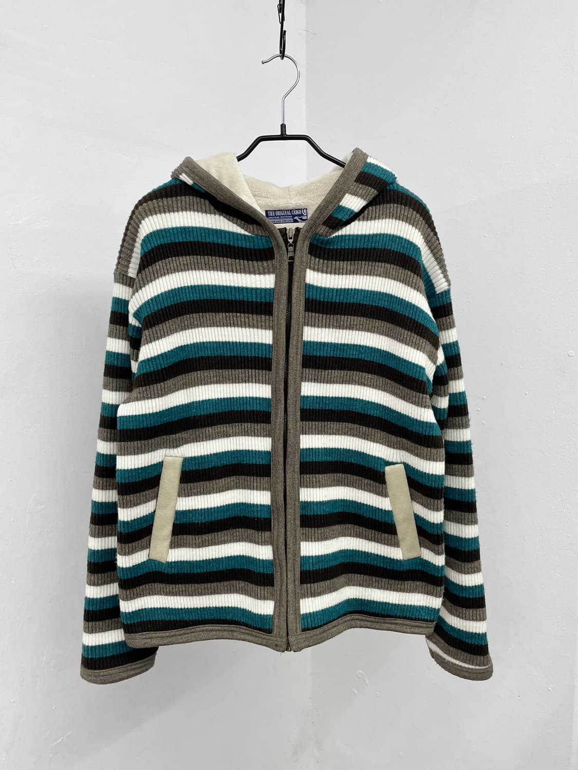 모리 스트라이프 니트 헤비 집업 상품이미지4