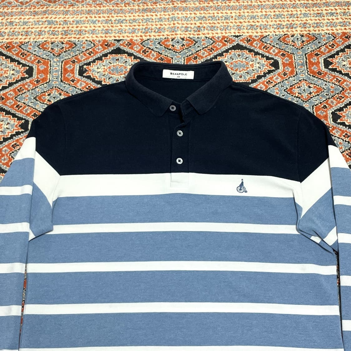 빈폴 네이비 긴팔 스트라이프 카라티셔츠 남성100  상품이미지2