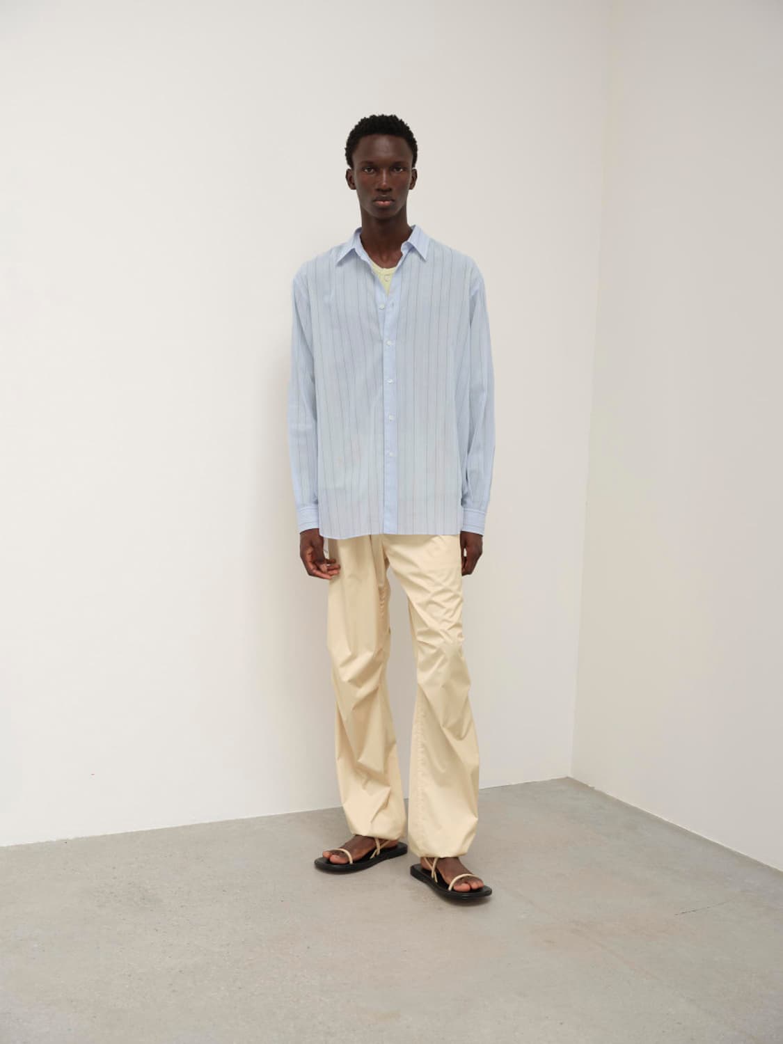 [3] 오라리 하드트위스트 스트라이프 셔츠 블루 상품이미지2