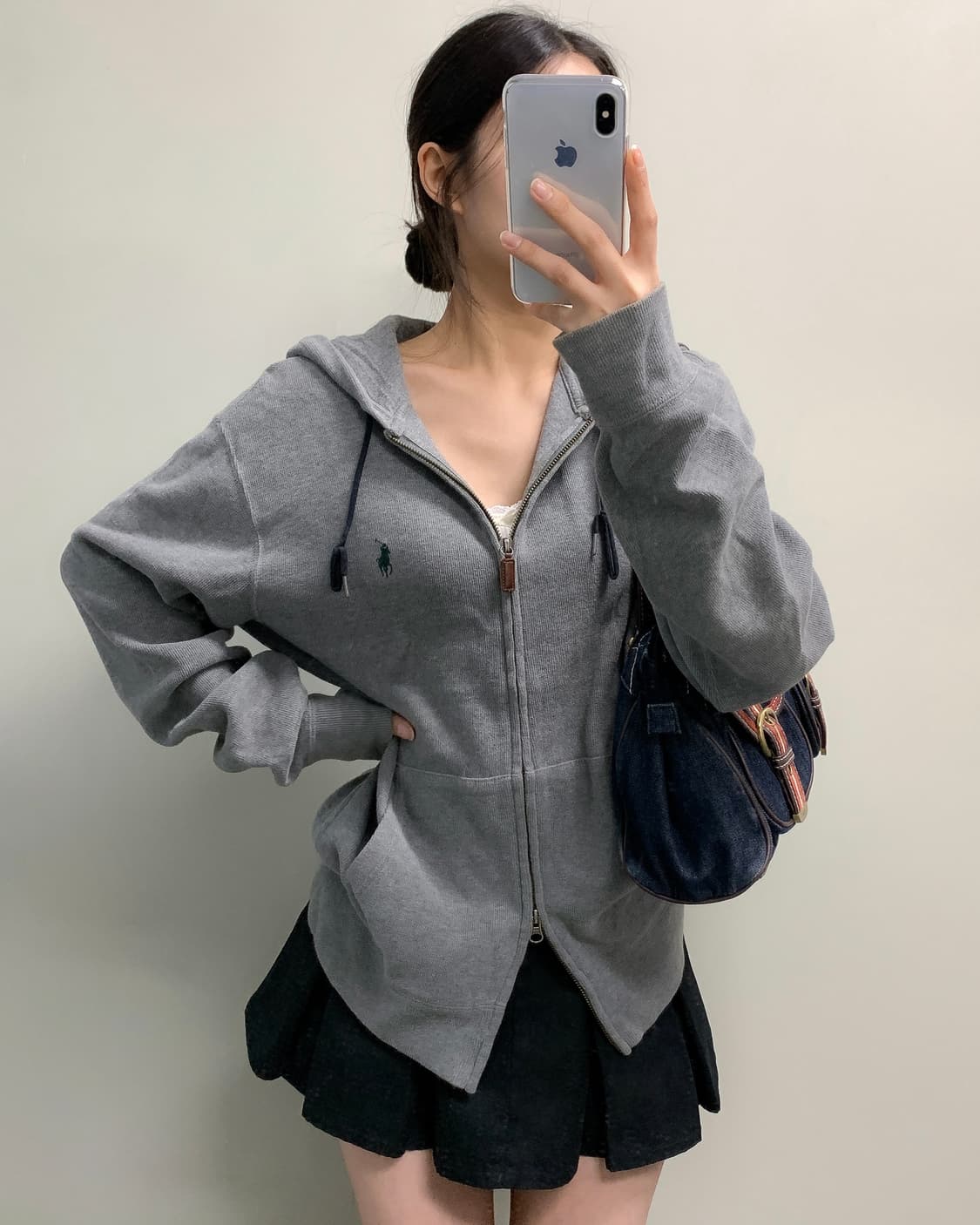 폴로 코튼니트 후드집업 상품이미지2