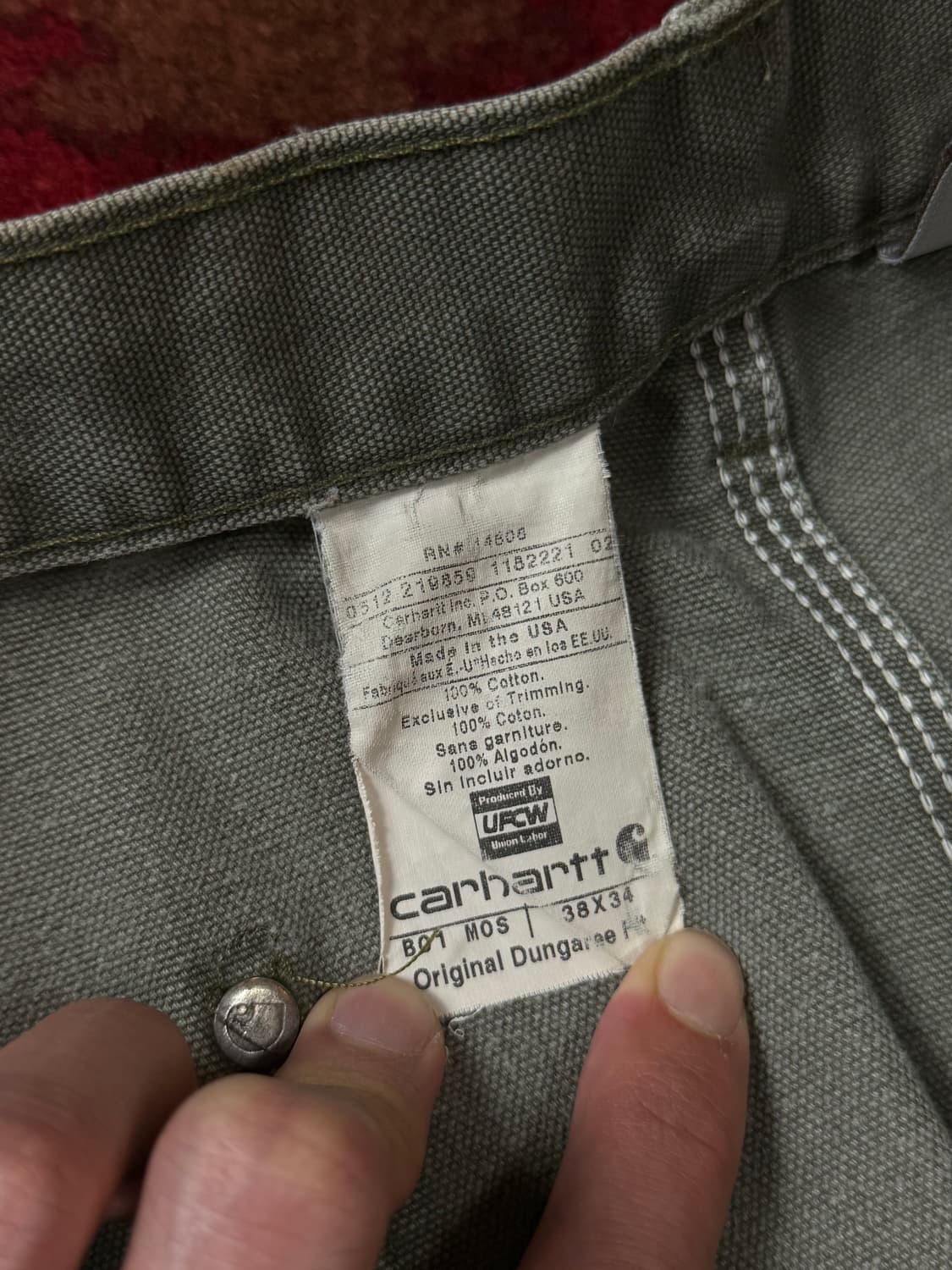 OG USA Made 칼하트 더블니 모스그린 칼하트 B01 MOS 썩블니 상품이미지10