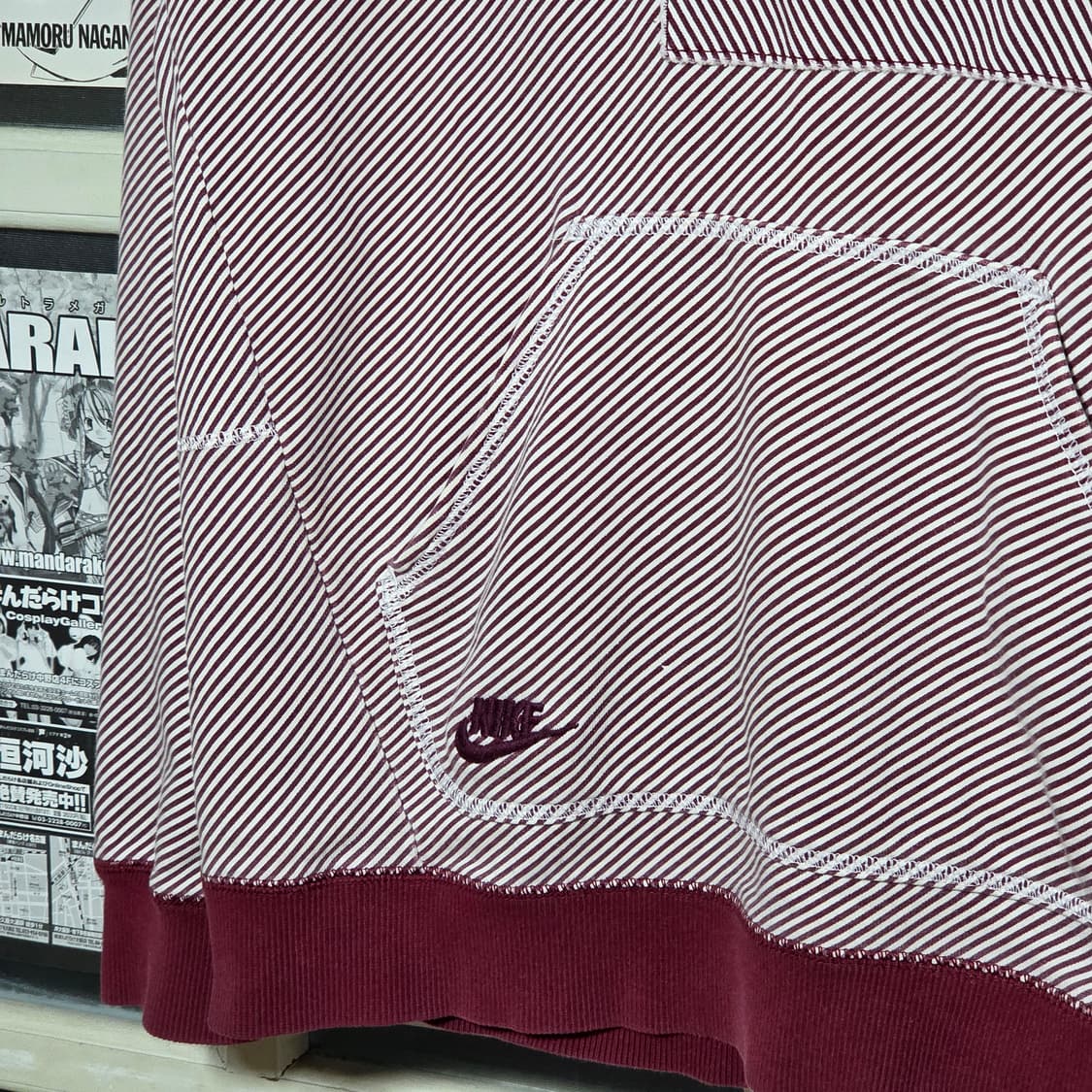 00S 나이키 레드 스트라이프 코튼 후드티 상품이미지4