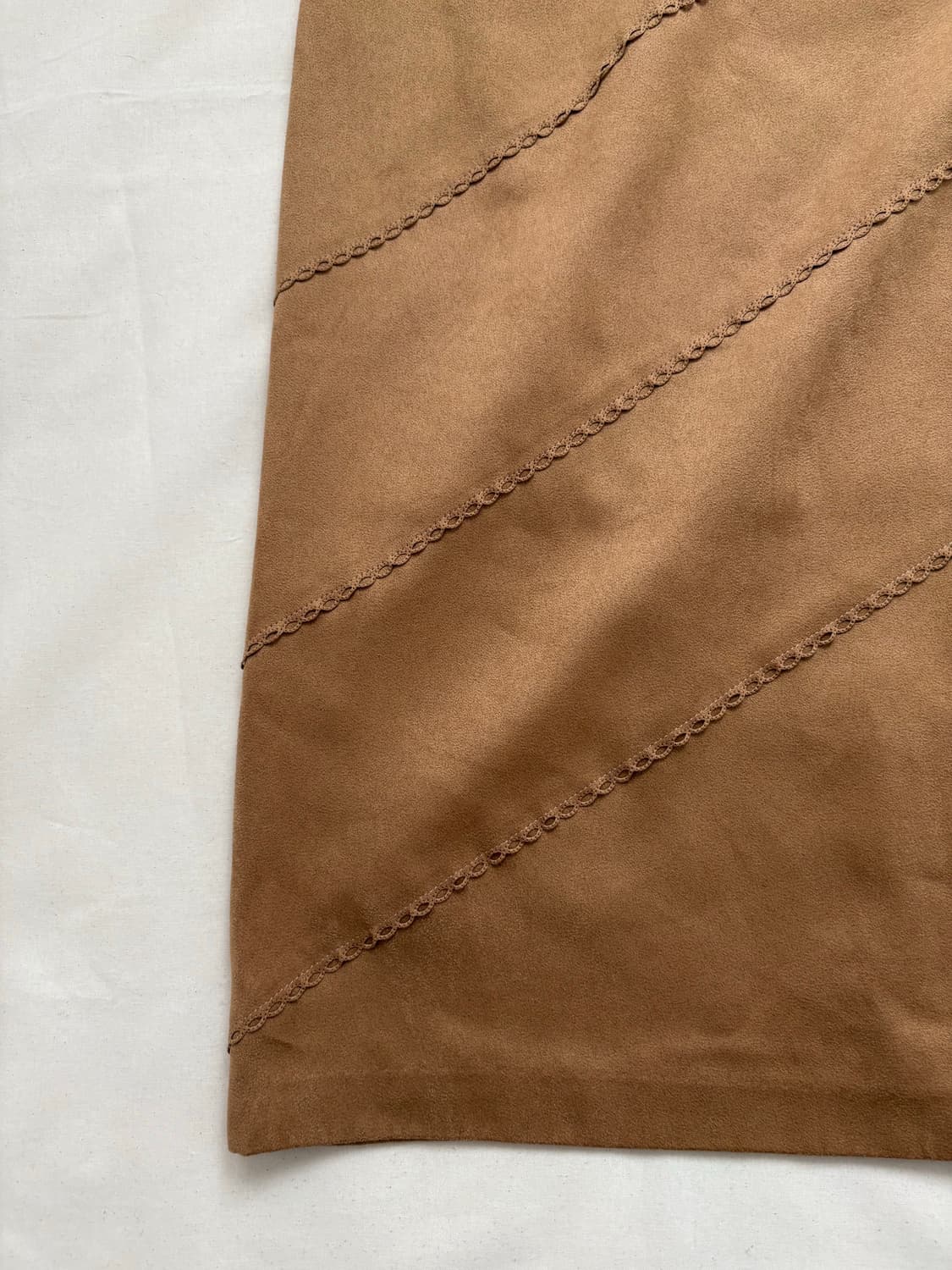 vintage camel fake suede skirt  상품이미지3