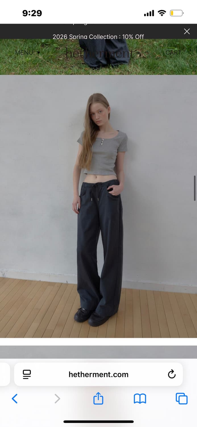 헤더먼트 worn cotton pants ash navy 상품이미지1