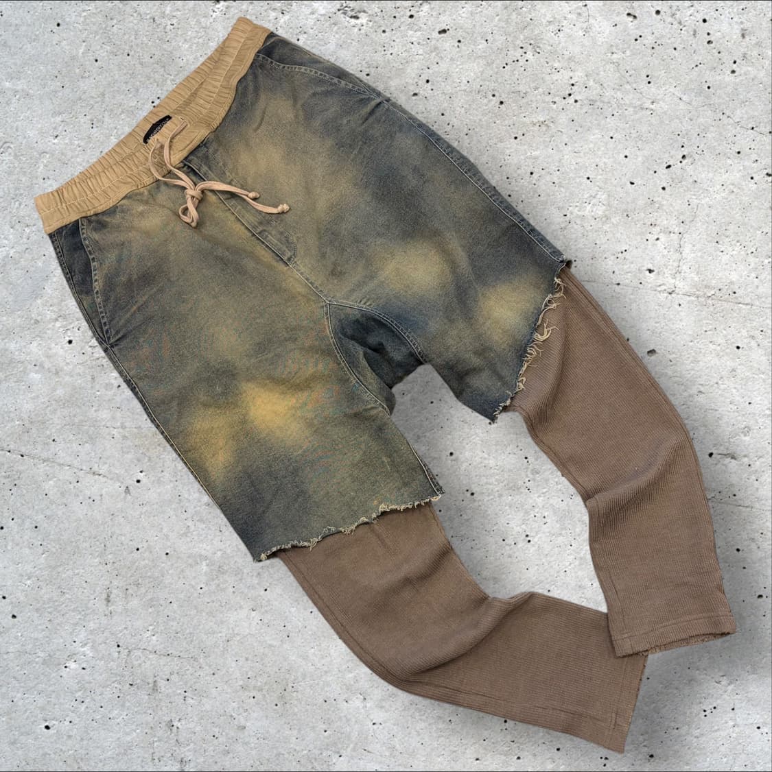 SUNDAYOFFCLUB 선데이오프클럽 데님 레이어드 배기팬츠 B764 상품이미지1