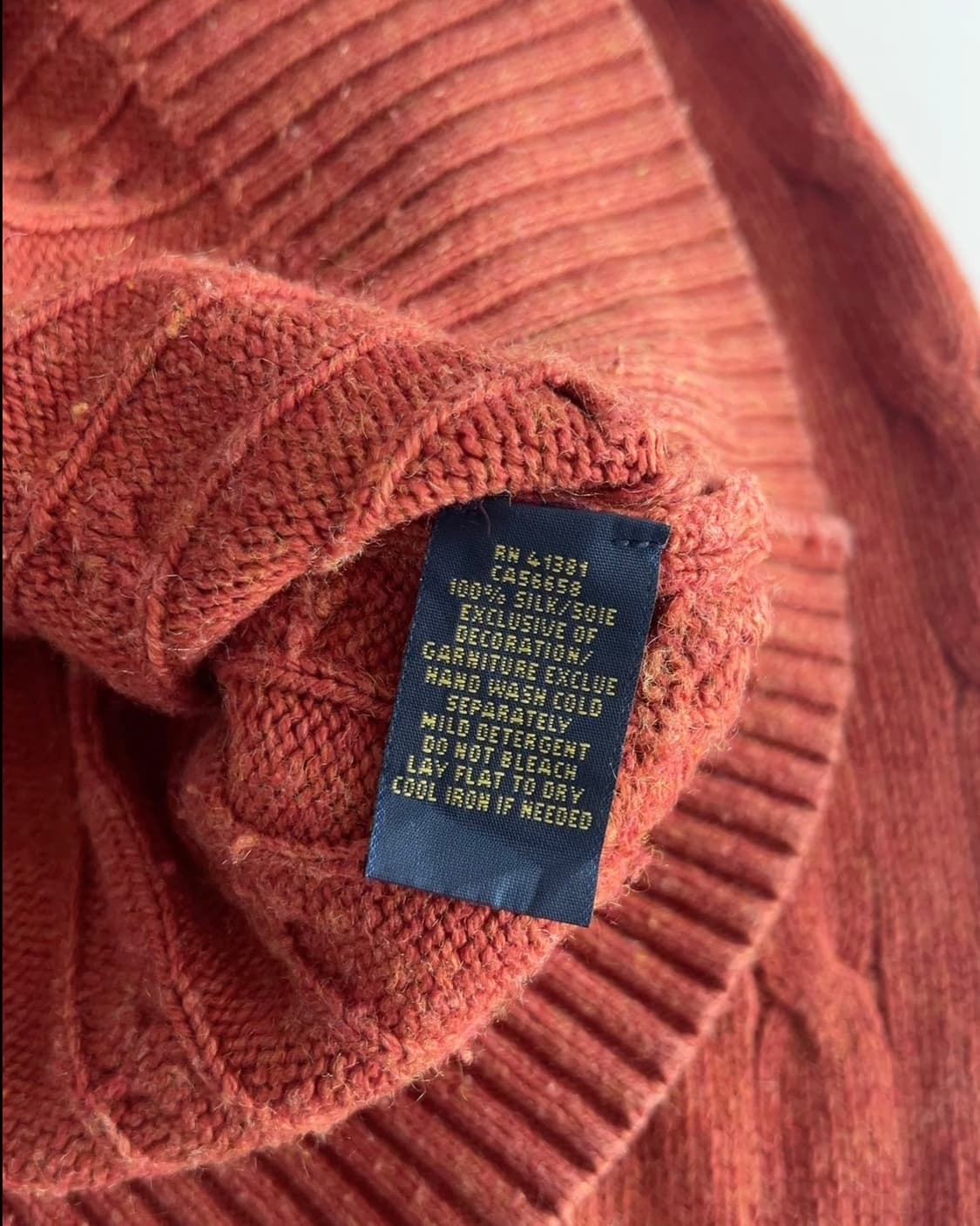 폴로 랄프로렌 케이블 꽈배기 실크 니트 XL 상품이미지4